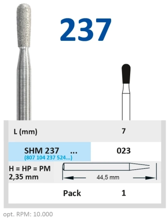 SHM237023 Бор алмазный H - грушевидный - 023 HORICO