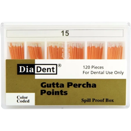 Гуттаперчевые штифты - №15 - 120 штук, DiaDent