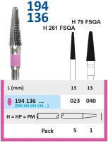 194136040 фреза твс - конус - 040 розовый тонкие прямые лезвия со спиральной поперечной насечкой, ho