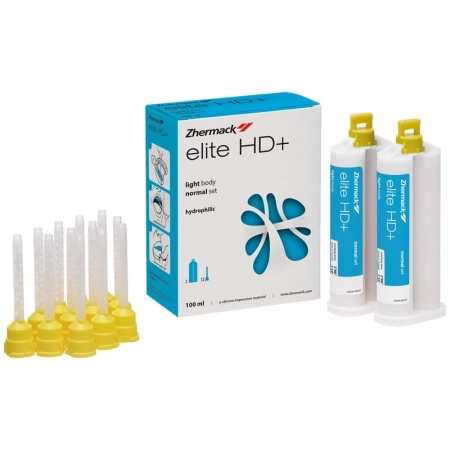 elite hd+ light body normal set (голубой) - а-силикон, корригирующий слой, 50мл+50мл, zhermack