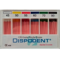 штифты гуттаперчевые эндоканальные dispodent № 45-80 120 шт.