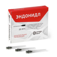 эндонидл - эндодонтические иглы (0.3*38мм), блистеры, 20шт., нфк омега (билатеральная перфорация)