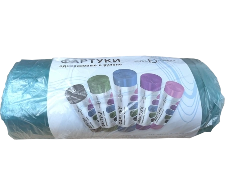 Фартуки полиэтиленовые в рулоне 20 мкм, 60х76см, зеленые (200 шт) Dental Formula