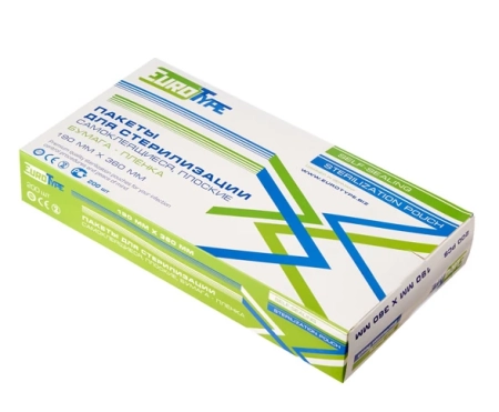 Пакеты для стерилизации 190мм х 360мм (200шт), EuroType Россия (ТК=5шт)