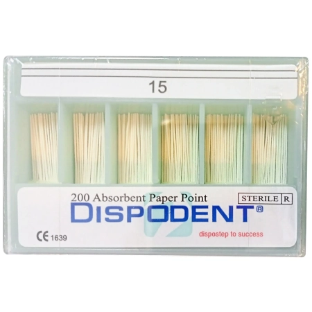 Штифты бумажные абсорбирующие 02 №15 (200 шт) Dispodent