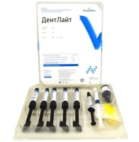 дентлайт - набор 5 шпр (оа3.5, da3, еа2, еа3, ев2 по 4.5 г + флоу а2 + адгезив + гель) владмива