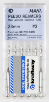 peeso reamers mani - машинные корневые дрильборы, 6шт, 28мм, №3