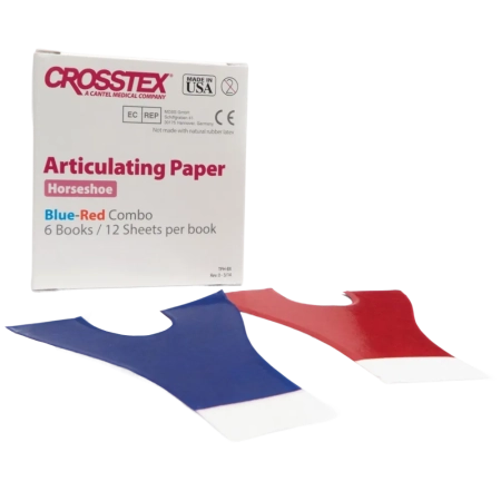 артикуляционная бумага подкова (0.0035"/89 μm), 6кн*12шт., crosstex