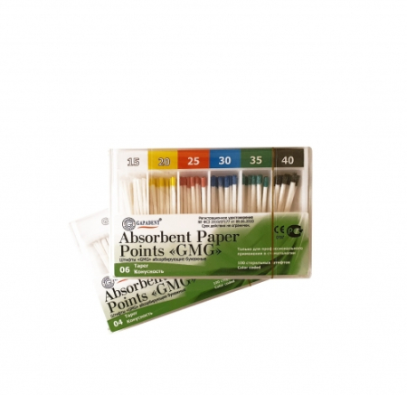 Бумажные штифты GMG эндоканальные абсорбирующие GAPADENT TIANJIN 06.35