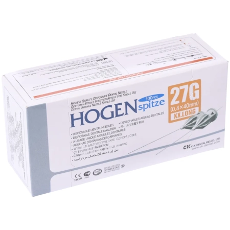 Иглы карпульные HOGEN spitze 0.4 x 40 мм 27G (100 шт) CKDental