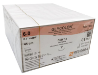 гликолон (неокрашенный) - шовный материал, l=45см., usp 6/0, dsm 13, 24шт./уп., resorba