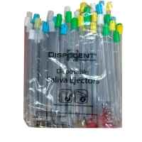 наконечники для аспирации слюны multicolor tips прозрачные (140мм), 100шт/уп., dispodent