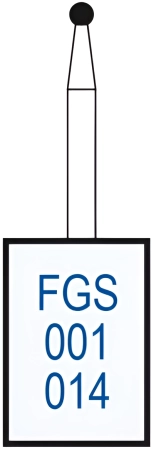 FGS001014 Бор алмазный FGS (313) - шар - 014 серый (хвостовик укороченный)HORICO