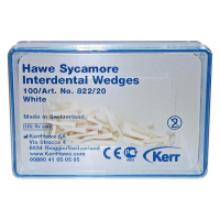 клинья деревянные hawe sycamore interdental wedges, №822/20 (белые), 100шт., kerr