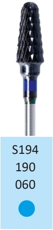 S194190060 Фреза твс - конус - 060 синий насечка крестообразная стандарт. мет. сплавы пластмасса   H