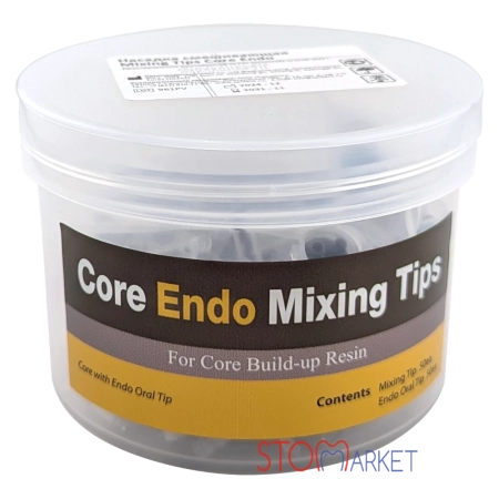 канюли core endo mixing tips (коричневые) - 50 штук, для core build-up resin, spident