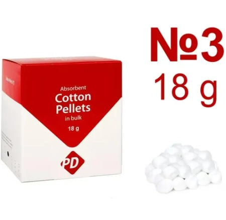 Cotton Pellets №3 - шарики ватные d=4.3мм (18 г) Produits Dentaires SA