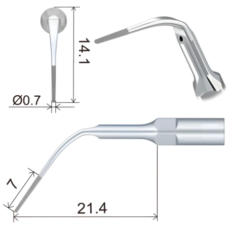 насадка pd3d к скайлеру, пародонтологическая (подходит к dte, satelec, nsk) woodpecker