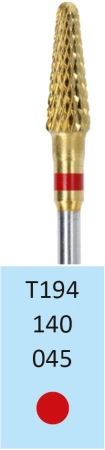 T194140045 Фреза твс-конус - 045 красный насечка крестообразная мелкая. мет. сплавы пластмасса   HO