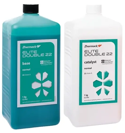 ELITE DOUBLE 22 Normal (1кг+1кг) - зуботехнический А-силикон для дублирований моделей, Zhermack