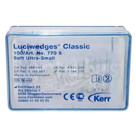 Клинья Luciwedges Classic Soft Ultra-Small, светопроводящие, 100шт., арт. 770S, Kerr