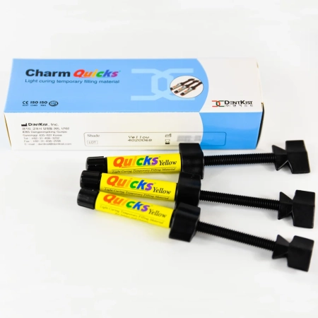 charm quicks yellow - временный светоотверждаемый пломбировочный материал, 3шпр*3 г, dentkist