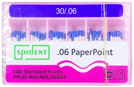 Бумажные штифты конус 06, 100шт/уп., №30, Spident
