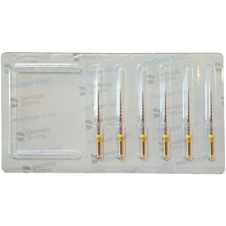ProTaper Gold - блистер/6шт., 25mm F1 - жёлтые - машинные завершающие файлы (Maillefer)