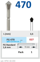 fg470027 бор алмазный fg - окклюзионный - 027 серый horico