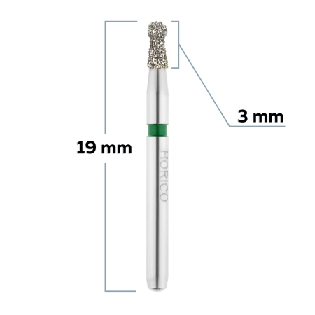 FG002G014 Бор алмазный FG - шар с юбкой - 014 зеленый HORICO
