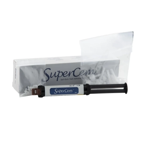 SuperCem - композитный цемент двойного отверждения, шприц 5мл, прозрачный, DentKist