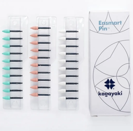 набор полиров "kagayaki ensmart pin" - пули: белые, зелёные, розовые (силикон) µ 125.70.32, уп/30шт