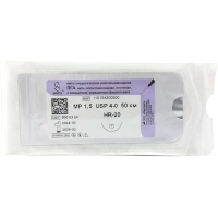 пга - нить полигликолидная, рассасывающаяся, фиолетовая, l=50см., usp 4/0, hr-20, "линтекс"