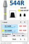 fg544rf030 бор алмазный fg - конус усеченный с закругленными краями - 030 желтый horico