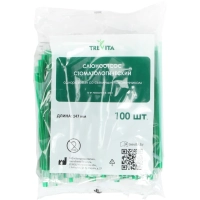 слюноотсос со съемным наконечником зеленый (100 шт) trevita