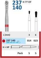 237140014 фреза твс - груша - 014 красный насечка крестообразная мелкая, метал/сплавы, пластмасса