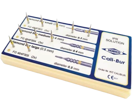 KIT CALI-BUR Набор алмазных боров FG - конус закругленный -003/004/ 005 желтый HORICO