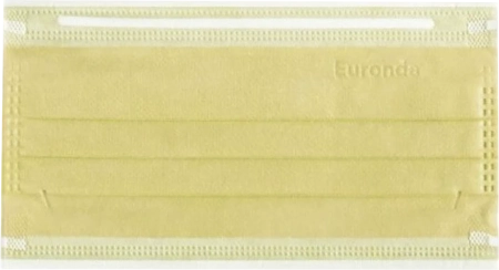Маски защита 3, трехслойные, 50шт., ЖЁЛТЫЕ, Euronda (ТК=20 уп)