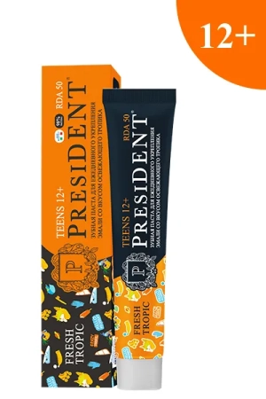 Детская зубная паста President 12+ Fresh tropic (50 RDA), 70г