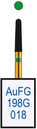 aufg198g018 бор алмазный fg - конус закругленный - 018 зеленый horico