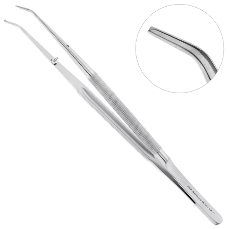 Микро-пинцет хирургический изогнутый Gomel, 18см арт. 22-31*, HLW