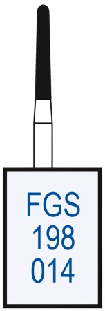 FGS198014 Бор алмазный FGS (313) - конус с закруг. концом  - 014 серый (хвостовик укороченный)HORICO