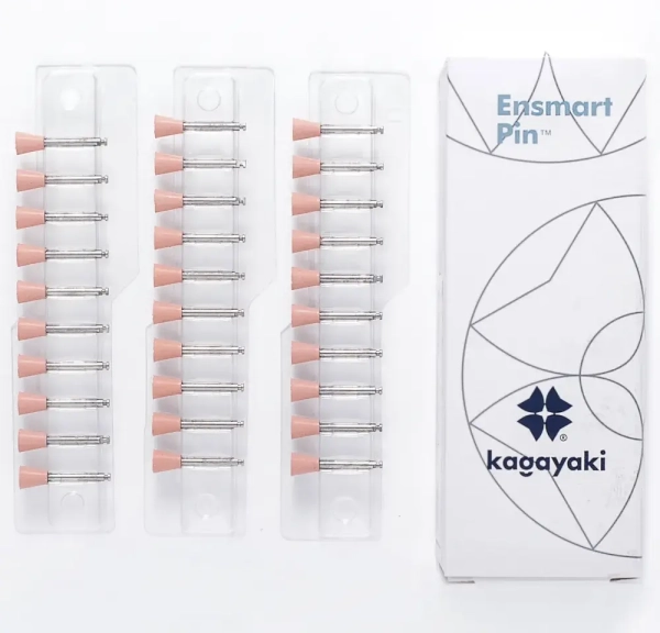 полир "kagayaki ensmart pin" - чашка розовый (силикон) µ 32 - держатель из нержавеющей стали, 30шт