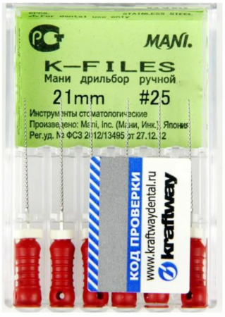 K-Files 21 мм, №25, 6шт (MANI)