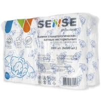 ватные валики "sense professional"  в полиэтиленовой упаковке, 2000 штук, тк=10упак