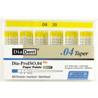 бумажные штифты - конусность 04 - №20 - 100 штук, diadent