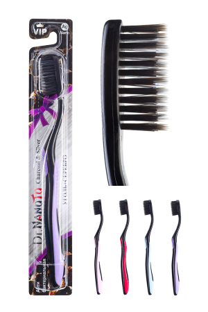 Зубная щетка Dr.NanoTo Charcoal & Nano Silver с древесным углем и наночастицами серебра