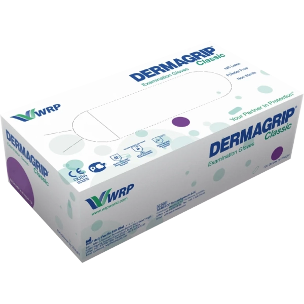 перчатки латексные dermagrip classic размер xs, 50 пар