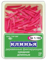 1.186. клинья деревянные, средние/длинные (розовые), 100шт., тор вм
