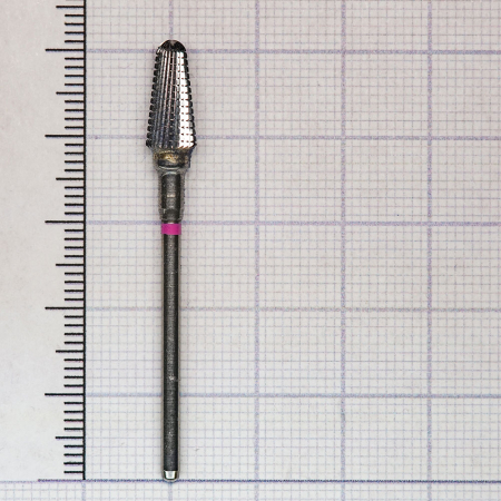 194134060 фреза твс - конус - 060 розовый тонкие прямые лезвия со спиральной поперечной насечкой hor